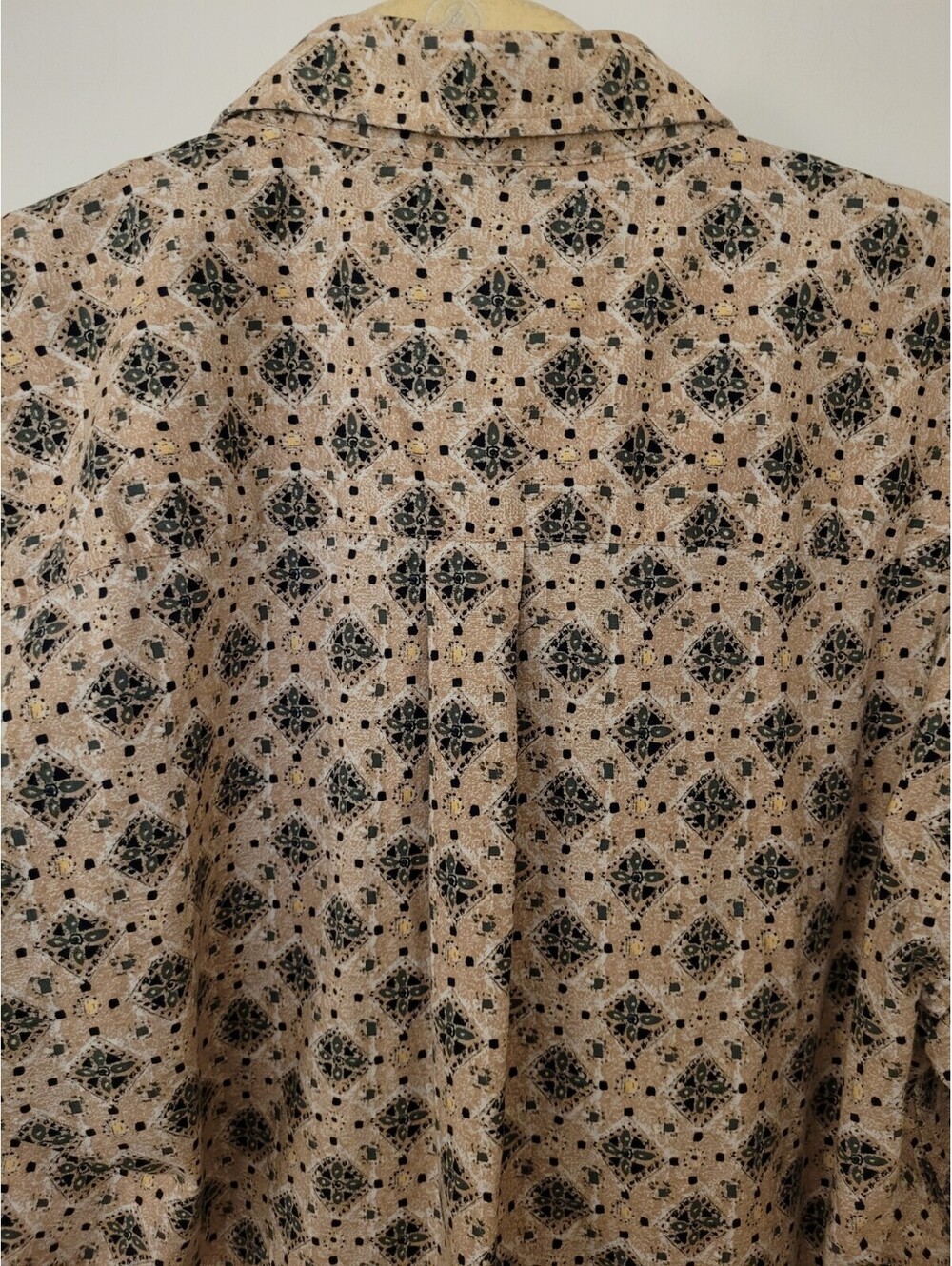 VTG Supreme Men's Lg Short Sleeve Geometric Print Button-Up Cotton Heritage - Picture 6 of 9